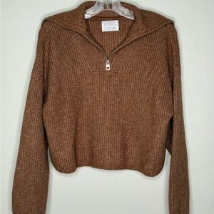 Zara Brown Half-Zip Girl’s Sweater